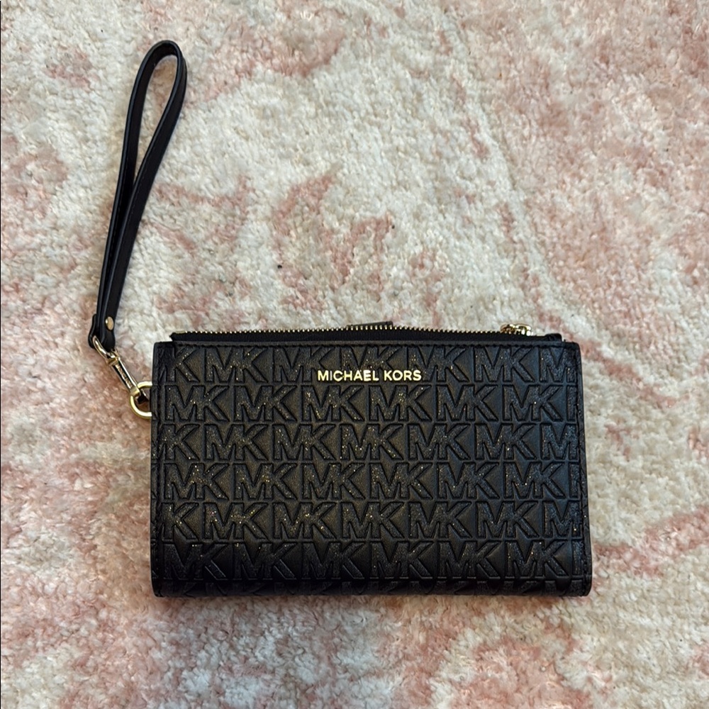 Michael Kors Black Logo Wristlet